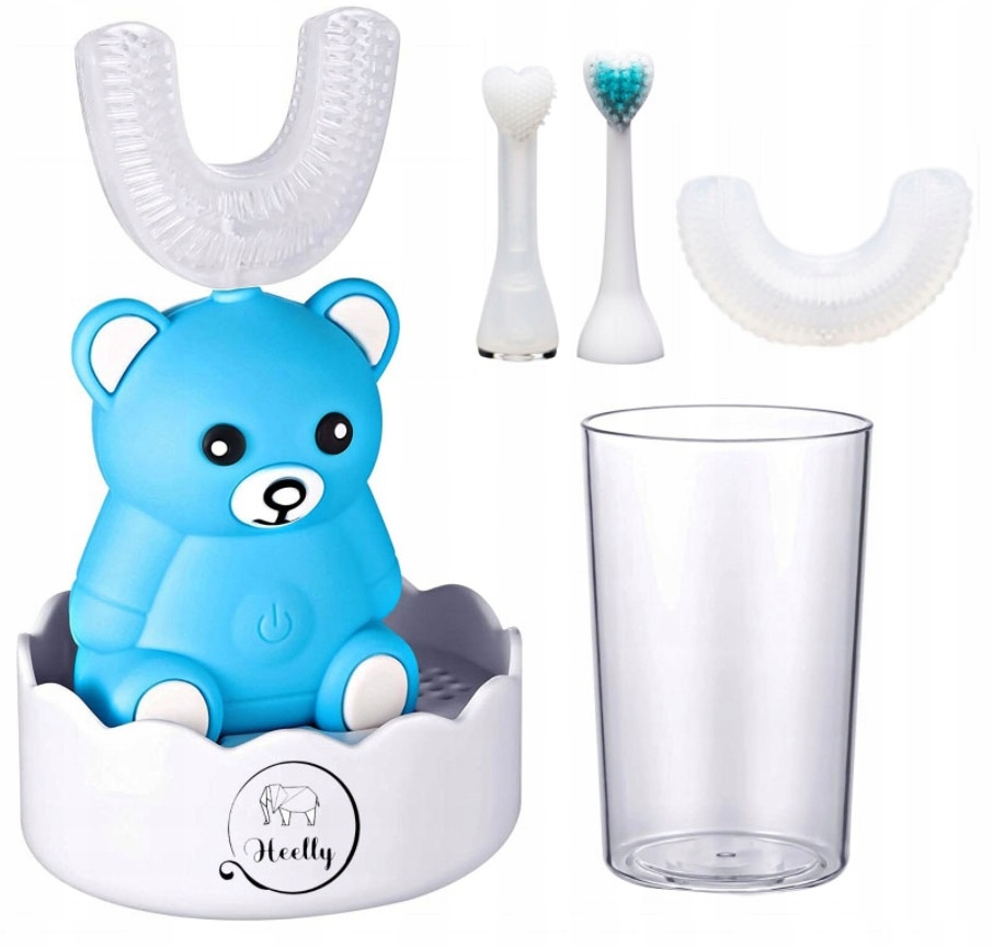 Detská sonická zubná kefka Heelly Pink Cat 4 tipy 360